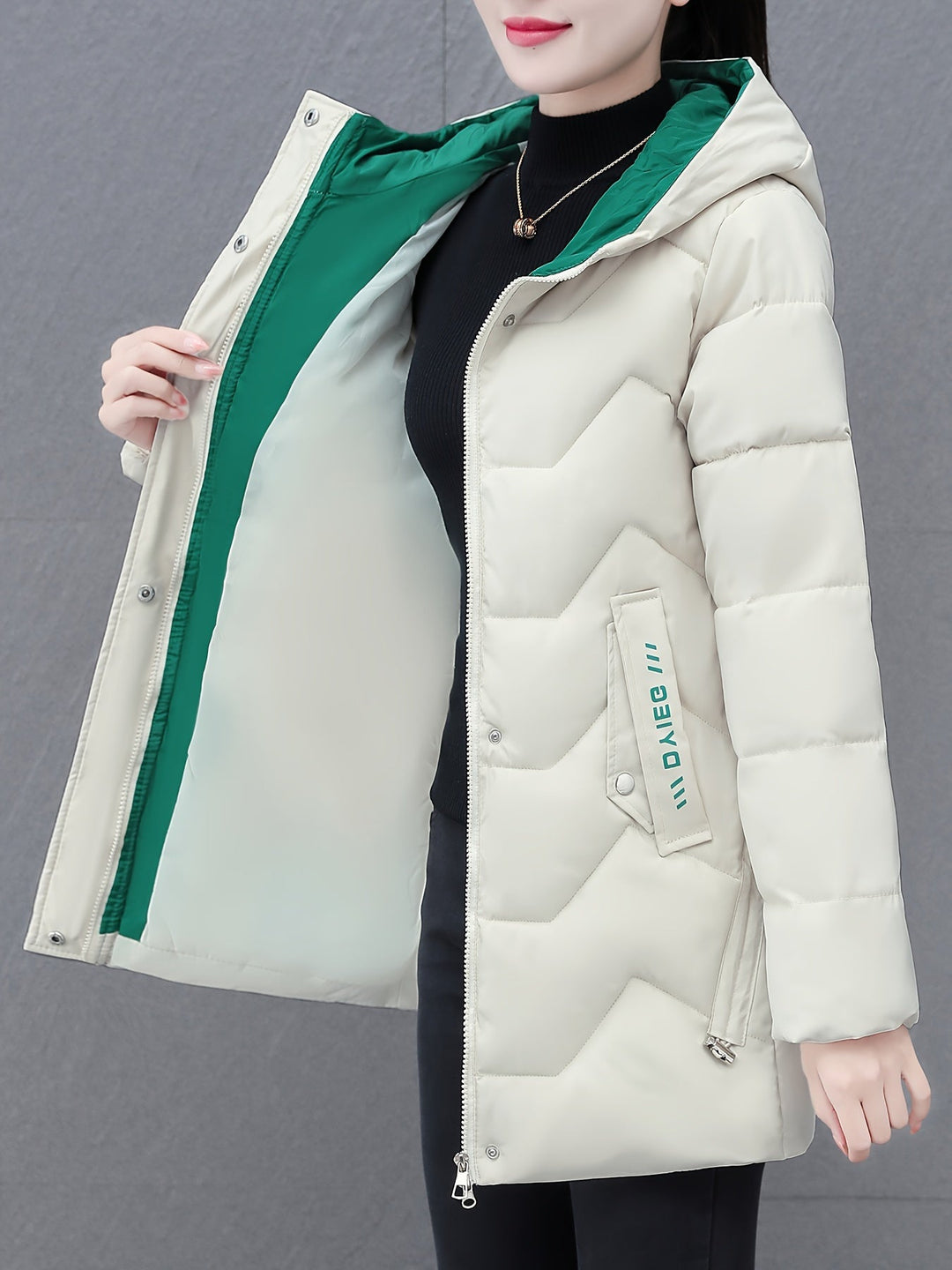 Amarae | Long Casual Women's Down Jacket with Hood