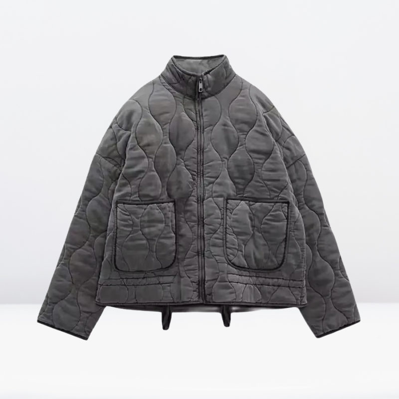 Lune London | Women's Quilted Jacket with Drawstring & Zipper