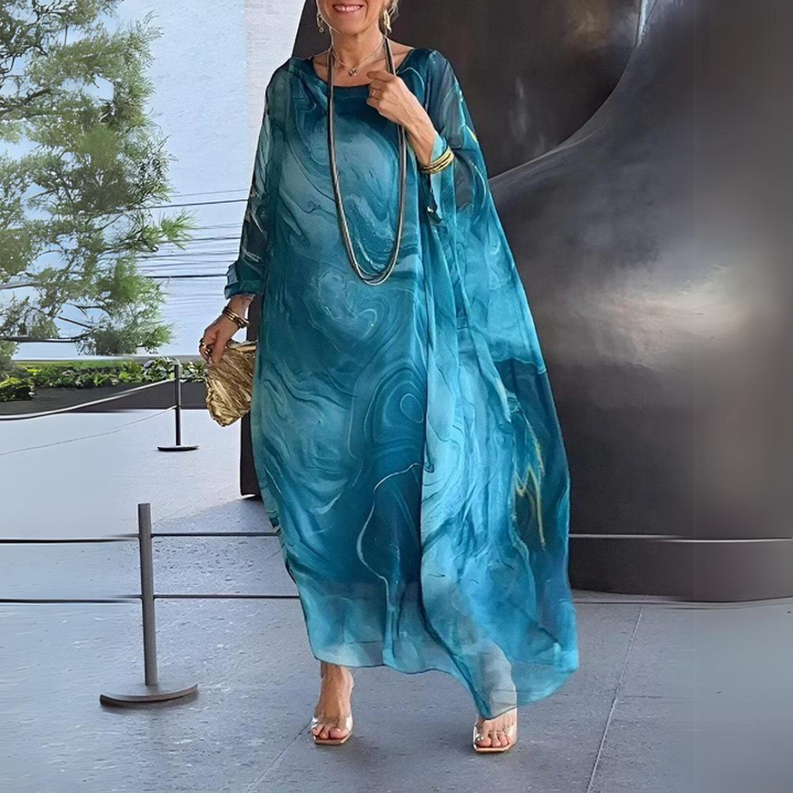 Lune London | Kaftan Dress Flowing Light Fabric Elegant Loose Fit Wide Sleeves