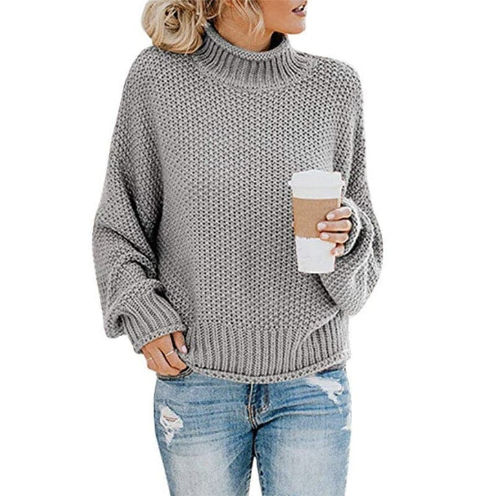 Lune London | Knit Sweater - High Roll Neck - Chunky Knit - Loose Fit - Soft and Warm