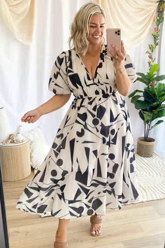 Amarae | Real Love Print Puff Sleeve Maxi Dress