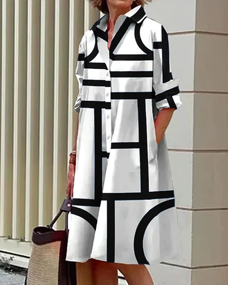 Lune London | Dress with Pockets and Geometric Print