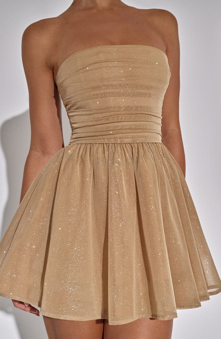 Lune London | Trendy Golden Dress with Glitter