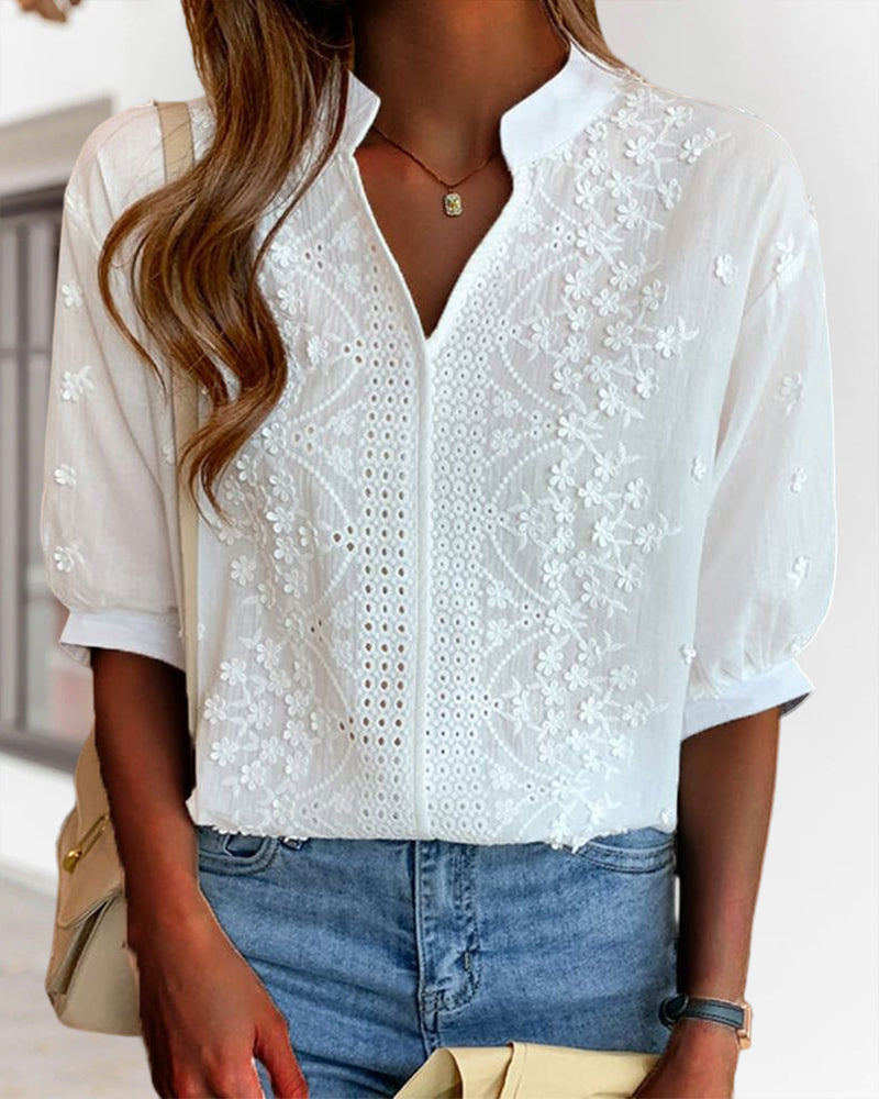 Lune London | White blouse with puff sleeves