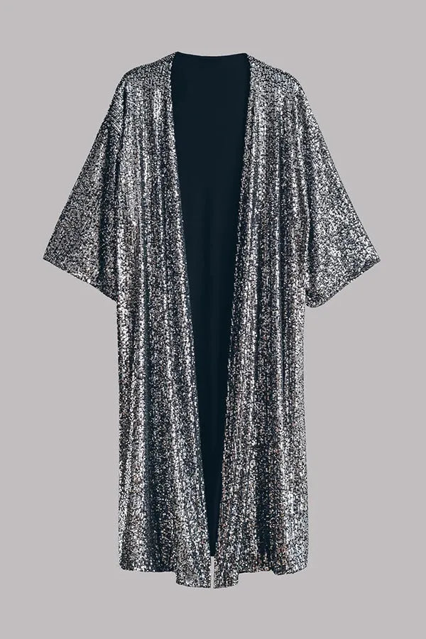 Chic und Stil | Glamour Kimono Made Of Sequins with Keyhole
