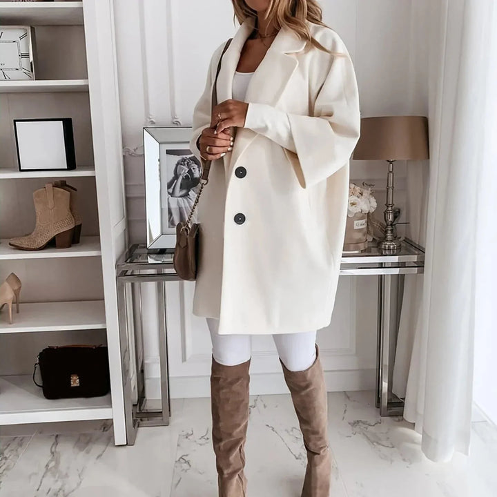 Amarae | Coat - Longer Wool Blend - Tailored Fit - Classic Notched Collar