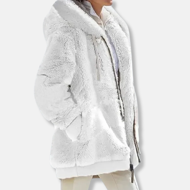 Amarae | Fleece Oversized Fleece Jacket - Hooded Zip Jacket
