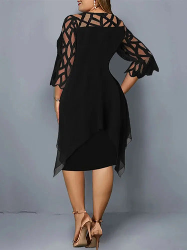 Amarae | Elegant Plus Size Lace Midi Dress