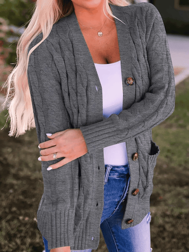 Amarae | Open Knit Cardigan with Cable Pattern