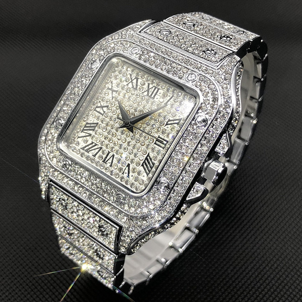 Lune London | MISSFOX Square Watch Ice Out For Men