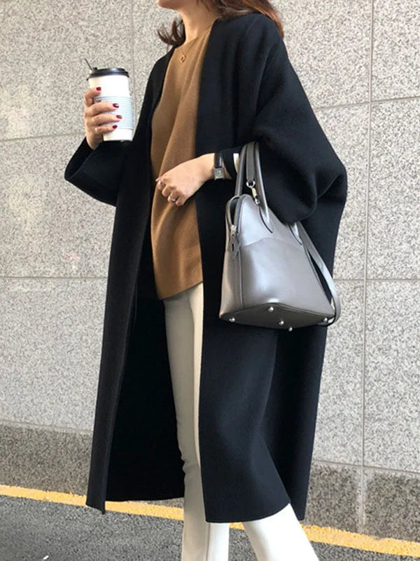 Women’s Long Wool Coat with Elegant Fit & Thermal Insulation | Amarae