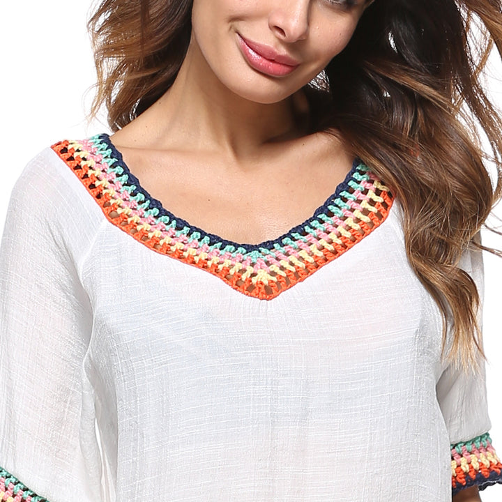 Elegant fringe beach tunic for women Amarae