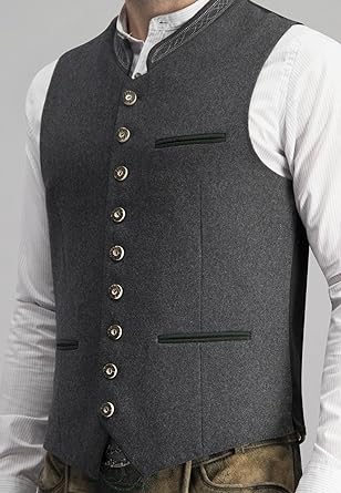 Amarae | Men's Trachten Vest Vest Gray Classic Elegant