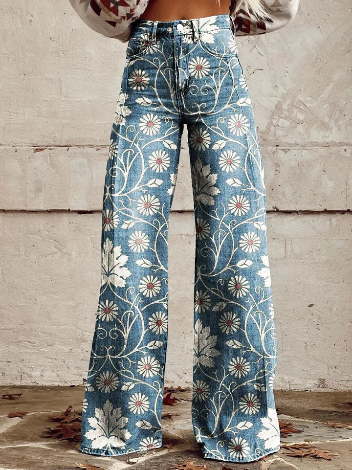 Lune London | Vintage printed wide leg casual pants