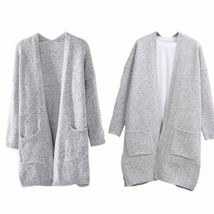 Women's knitted jacket with casual pockets and open design Lune London