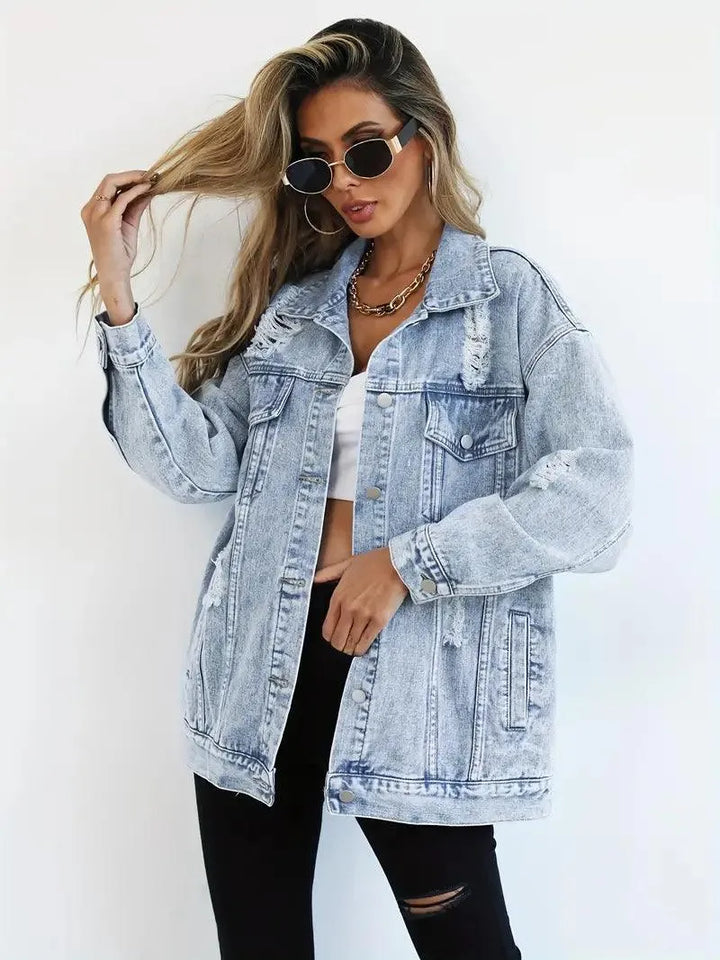 Chic and Style | Trendy oversized denim jacket for women