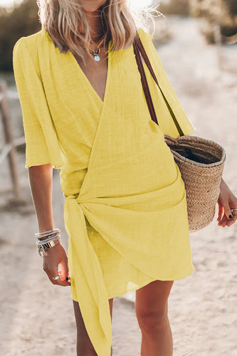 Amarae | Bohemian Wrap Dress with Tie Belt for Ladies