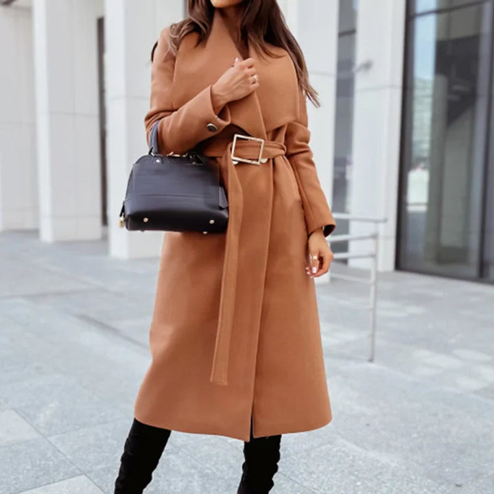 Lune London | Coat for Women - Tailored Design - Wide Lapels - Belt with Buckle