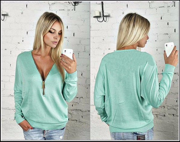 Pull surdimensionné pour femmes avec fermeture éclair moderne Chic & Stil