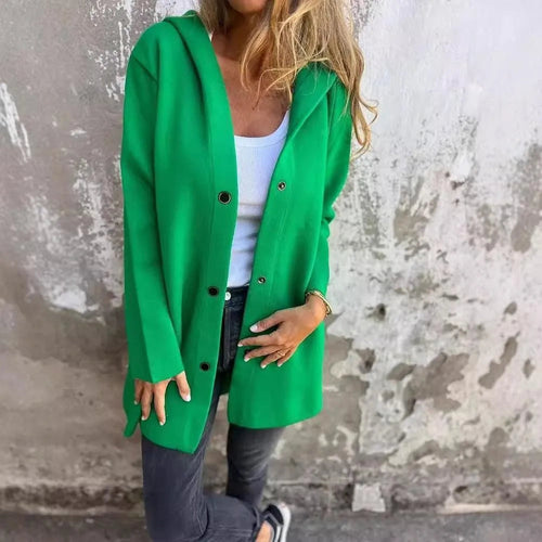 Amarae | Casual Single-Breasted Cardigan with Hood