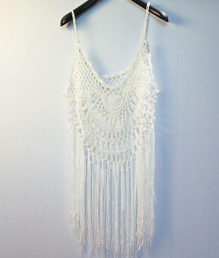 Women Crochet Fringe Cover Top Lune London