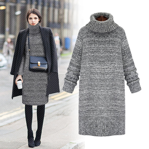 Knit sweater for women with high collar and relaxed oversized fit Amarae