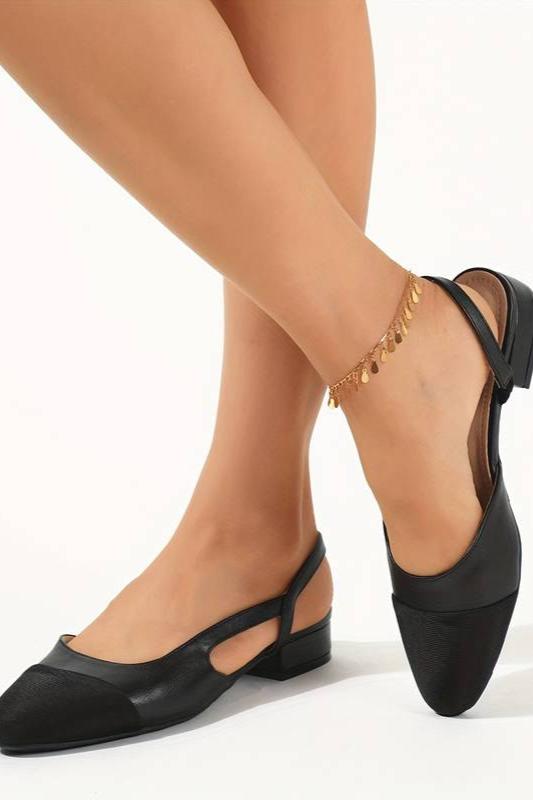 Lune London | Slingback Ballerinas in Beige & Black Classic Chic