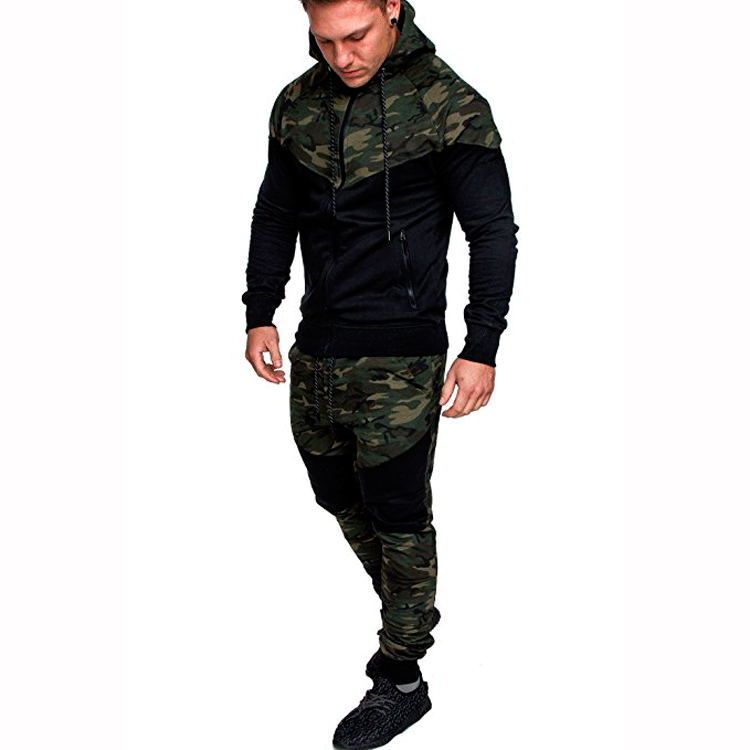 Men's training sweater with high collar and trendy camouflage design Lune London