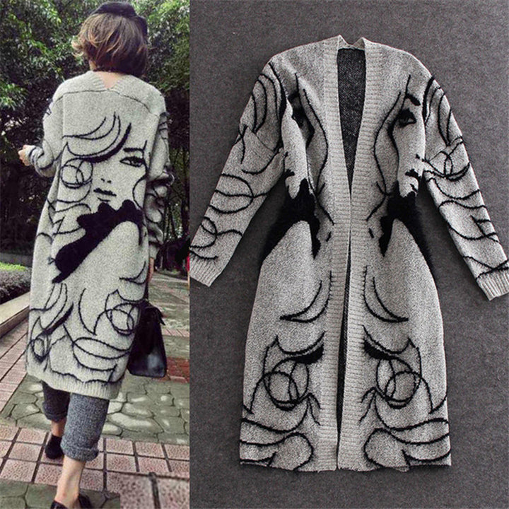Cardigan pour femme avec motif créatif et design à devant ouvert Chic & Stil