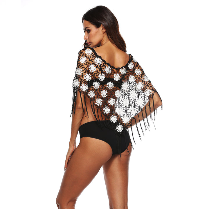 Ladies Floral Crocheted Beach Towel Lune London