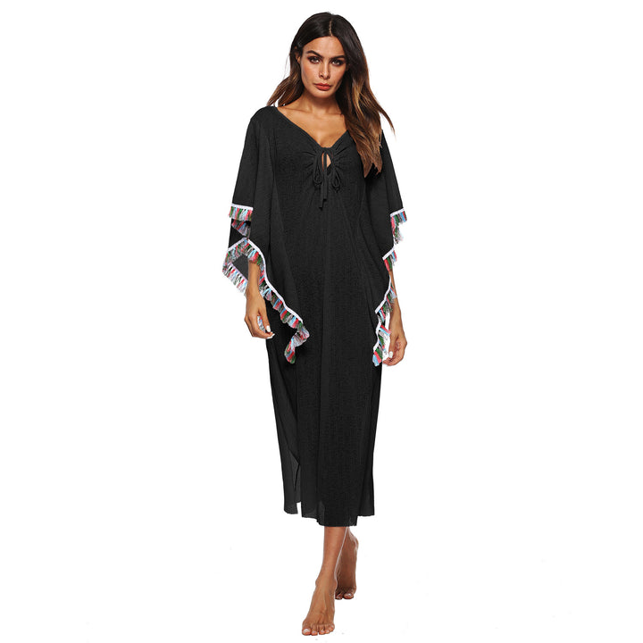 Lune London fringed lightweight poncho for women