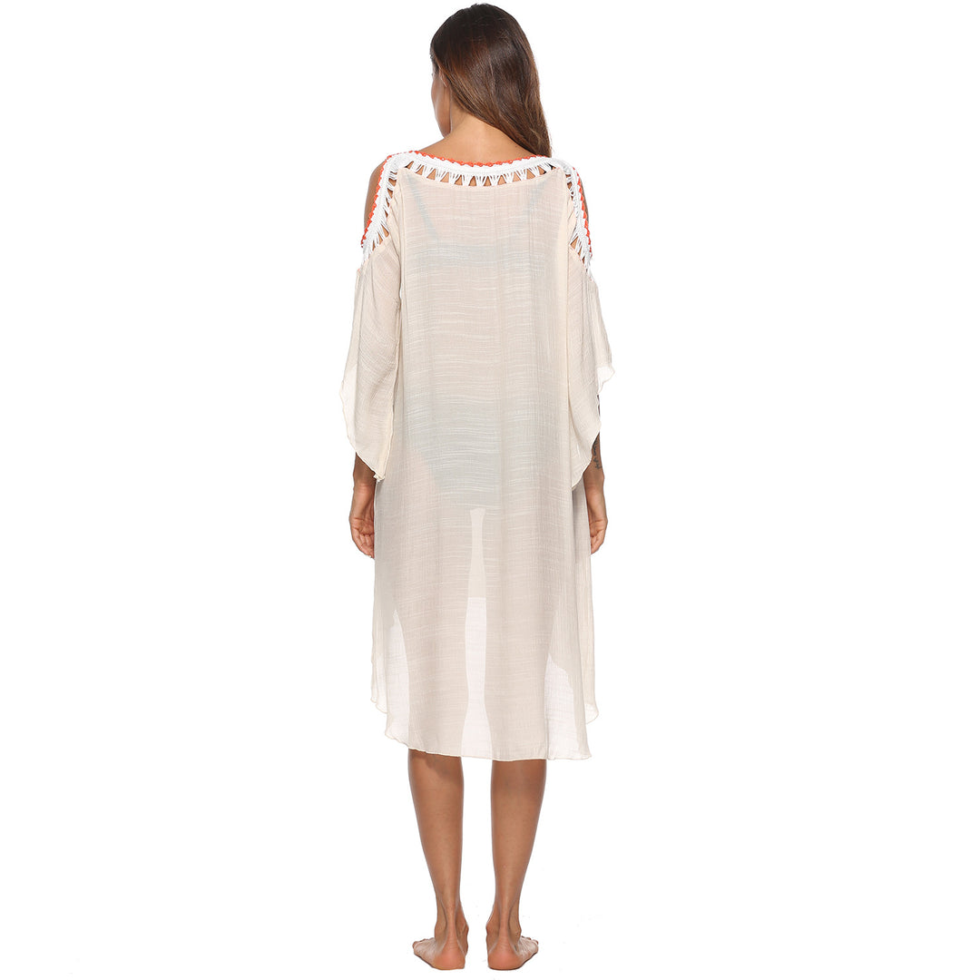Women Elegant Embroidered Beach Dress Cover-Up Lune London
