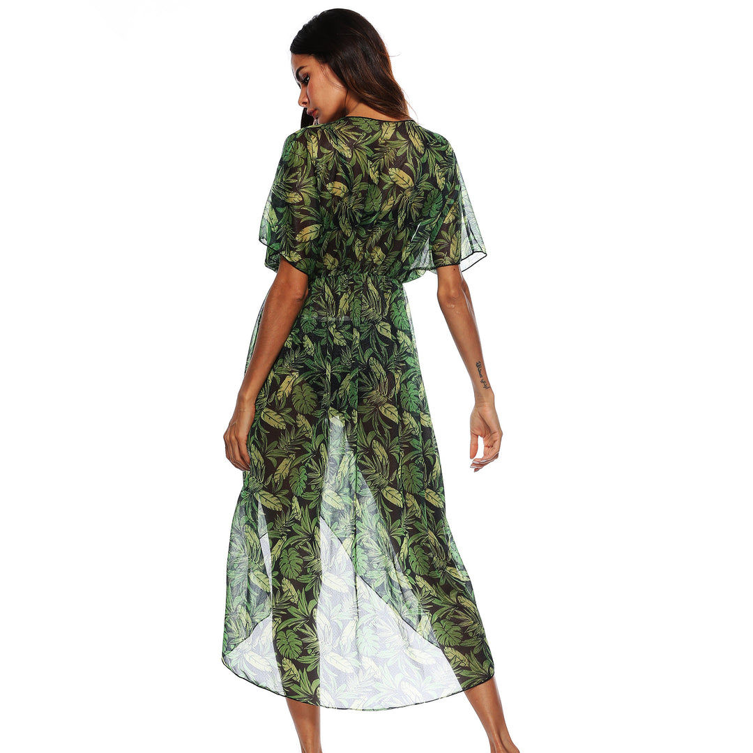 Amarae Transparent Floral Print Beach Dress for Women