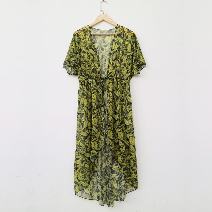 Amarae Transparent Floral Print Beach Dress for Women