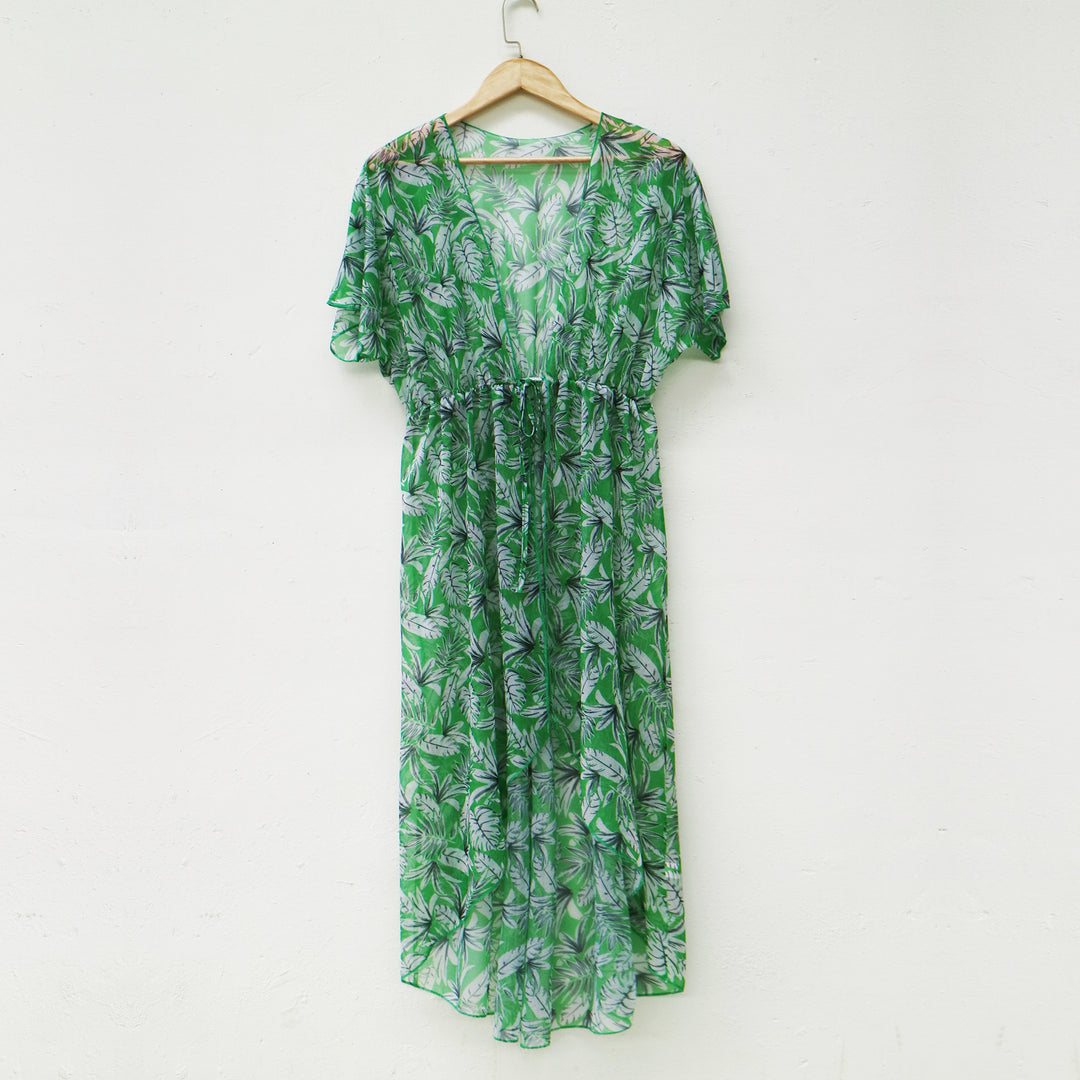 Amarae Transparent Floral Print Beach Dress for Women