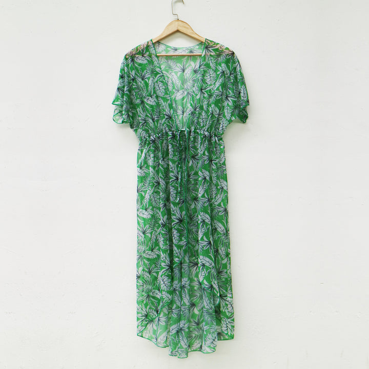 Amarae Transparent Floral Print Beach Dress for Women