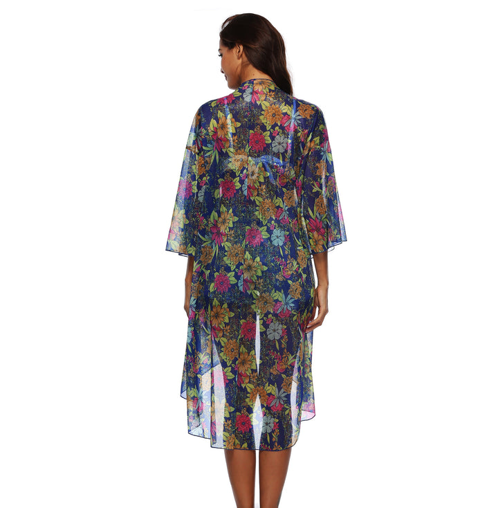 Women Lightweight Floral Bath Cover-Up Kimono Lune London