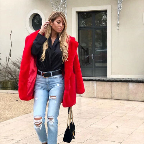Luxurious fleece coat for women Amarae