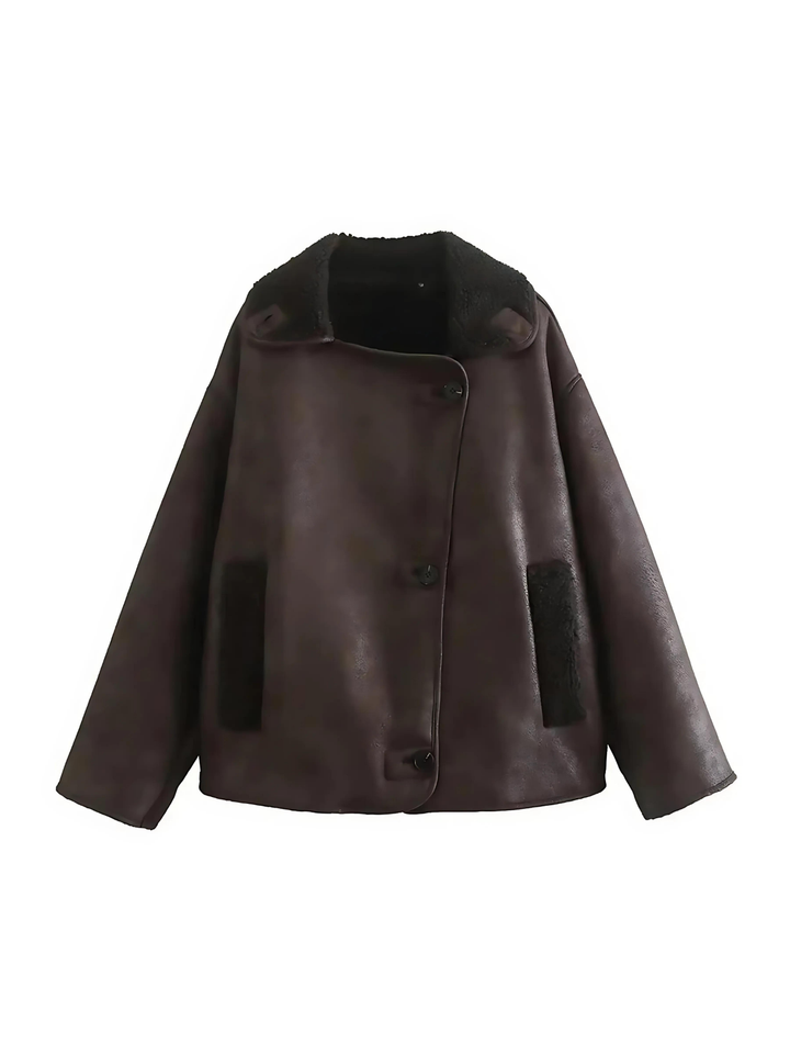 Amarae | Faux leather Warm Jacket