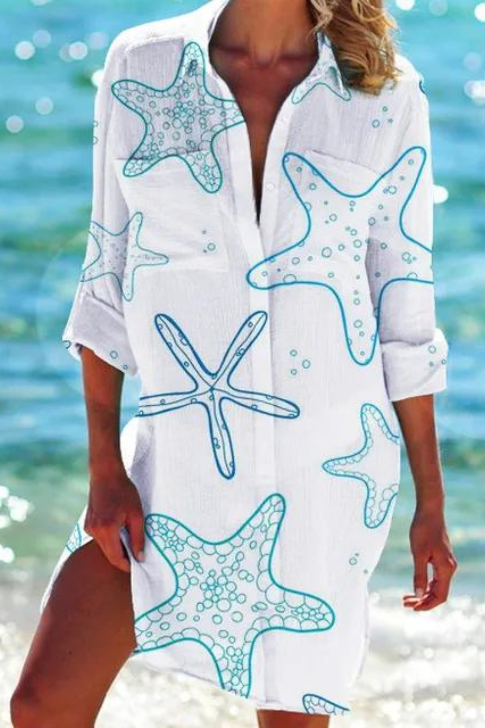 Lune London | Long Beach Blouse with Marine Motif