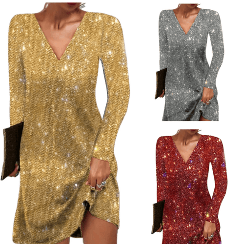 Amarae | Women's Sequin Dress with Long Sleeves