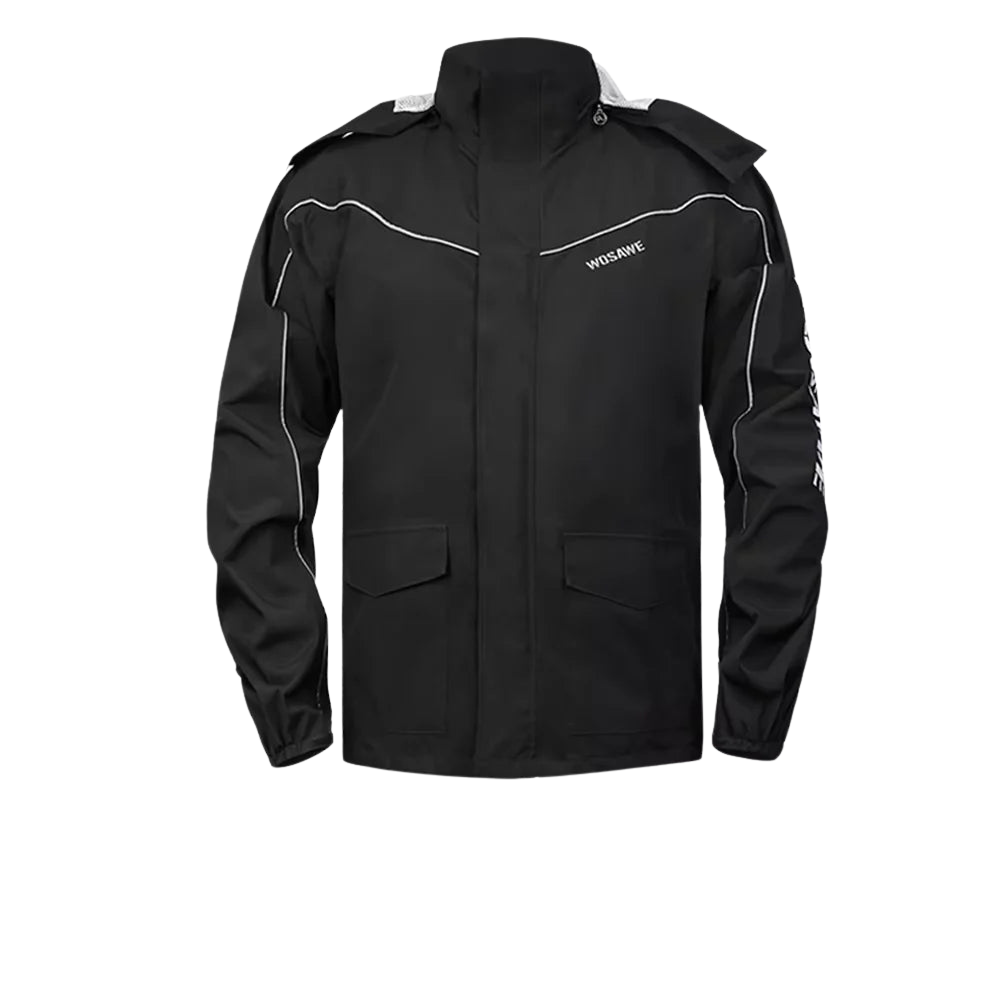 Amarae | Men's Waterproof Motorcycle Rain Jacket - Reflective Black/Green S-2XL