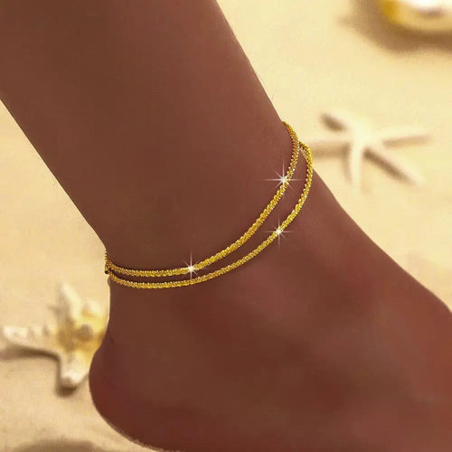 Amarae | Chic Silver/Gold Double Ankle Bracelet