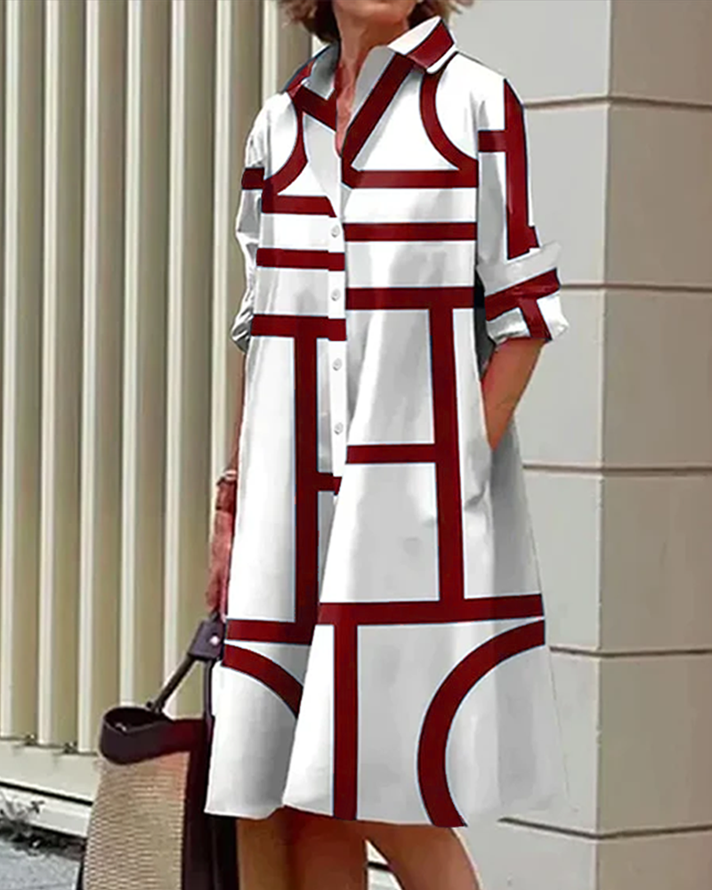 Lune London | Dress with Pockets and Geometric Print