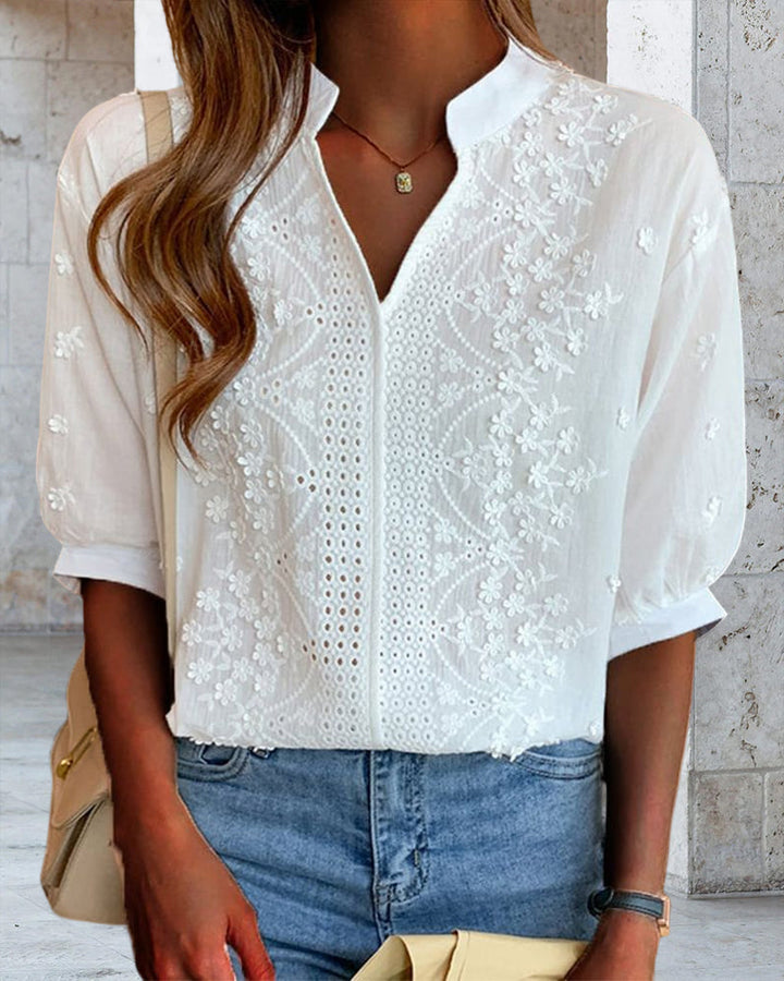 Lune London | White blouse with puff sleeves