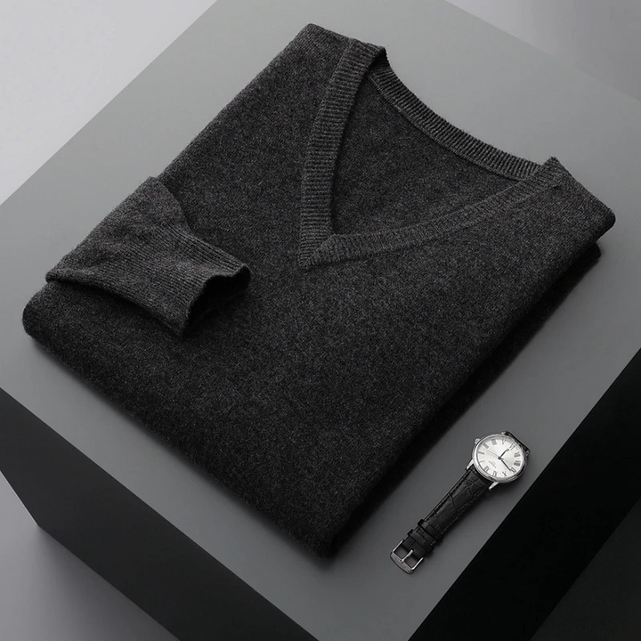 Lune London | Cashmere Sweater Men V-Neck Soft Cashmere Knit Material