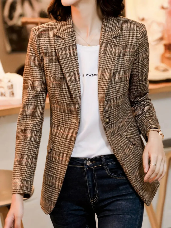 Lune London | Checkered blazer with lapels and one button