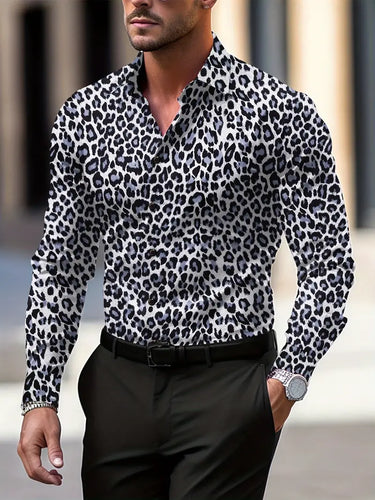 Chic Und Stil | Shirt with Graphic Print and Leopard Pattern for Men