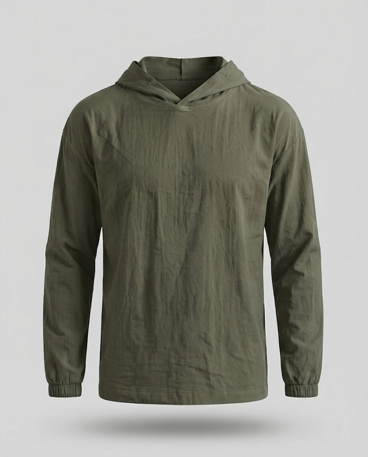 Men's Lightweight Hoodie made of Crinkle Functional Fabric with Elastic Cuffs Amarae