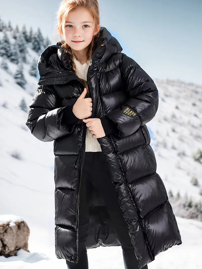Lune London | Longer Quilted Coat with Hood for Girls Emma